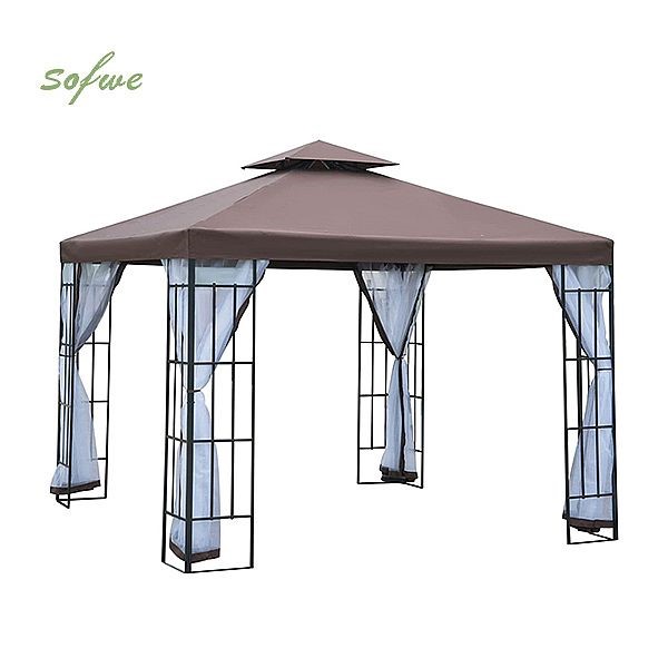 Gazebo with Mesh Tent and Steel Frame